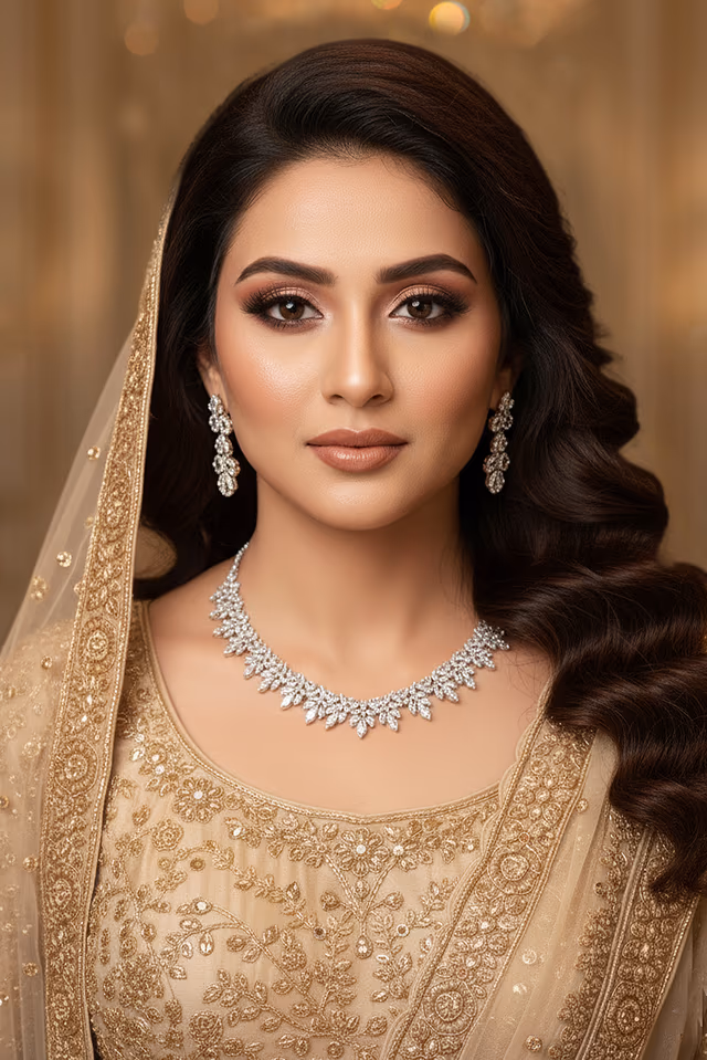 Delicate Silver Diamond Set Encourages Graceful Bridal Styling Through Shimmering Stones And Artistic… — rent in Calicut