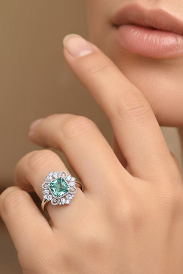 Emerald Royale Diamond Ring — rent in Kochi
