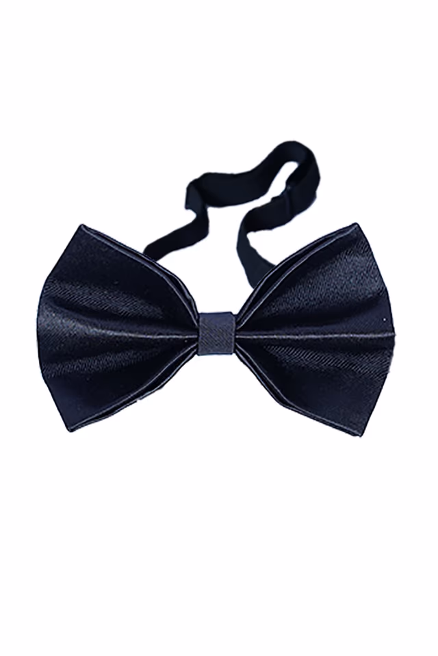Black Bow Tie In Satin Fabric — rent in Calicut