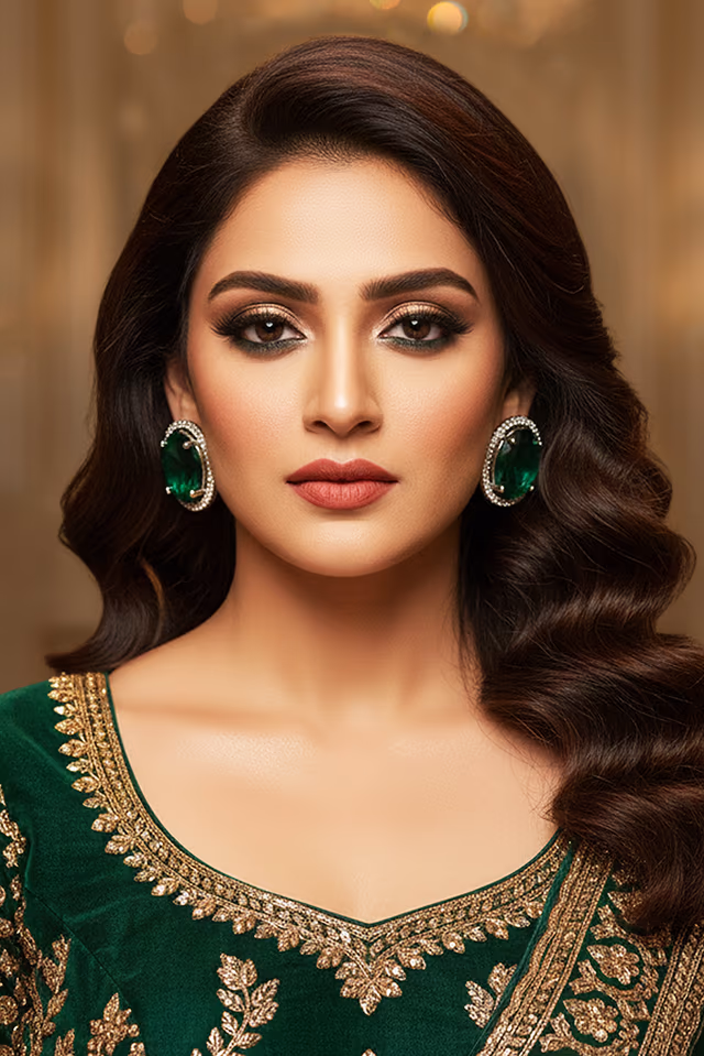 Emerald Majesty Stud Earrings — rent in Kochi