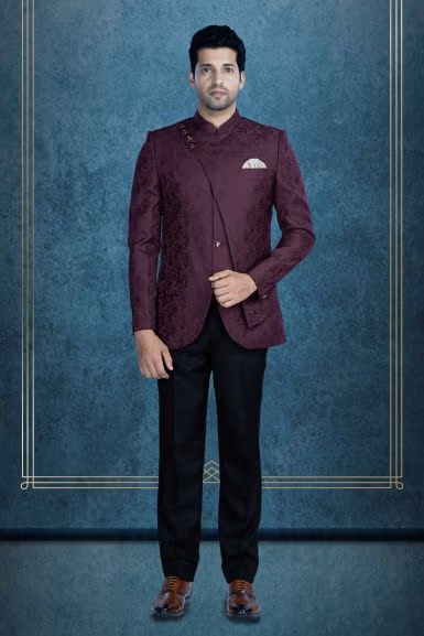 Cinnamon Color Jodhpuri Using Jacquard fabric — view 1 of 6