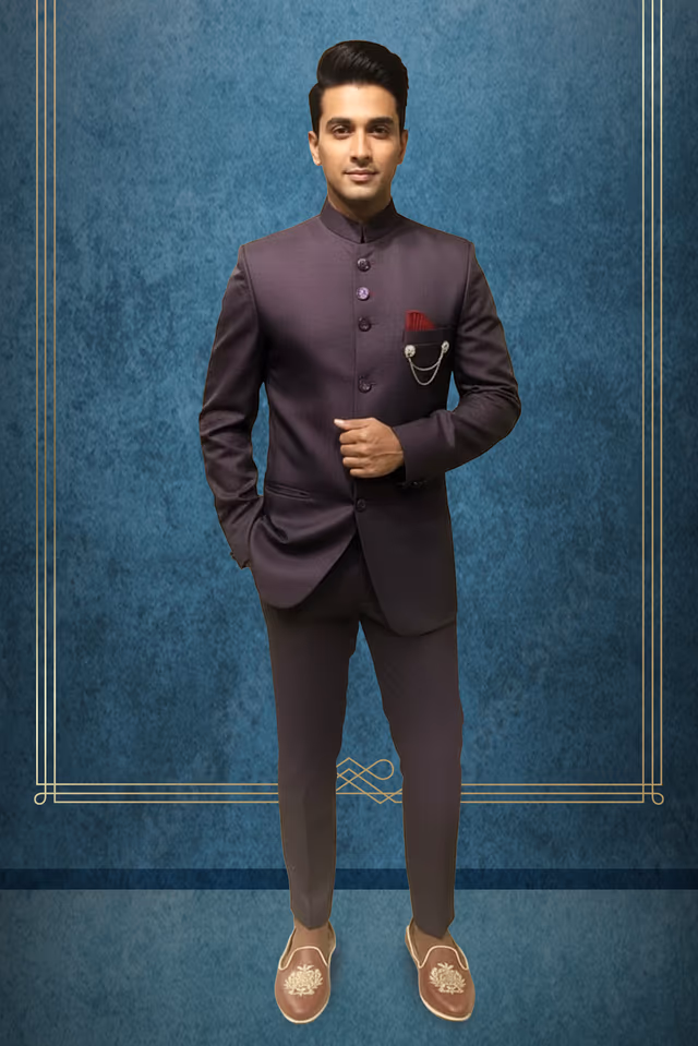 Rich Plum color Jodhpuri — rent in Coimbatore