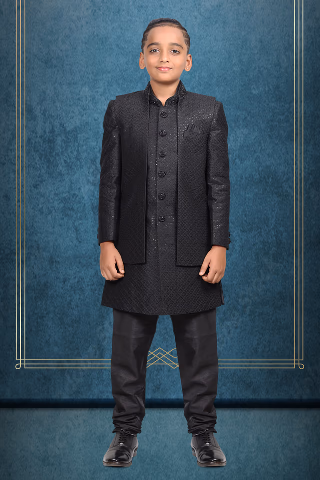 Black sherwani — rent in Calicut