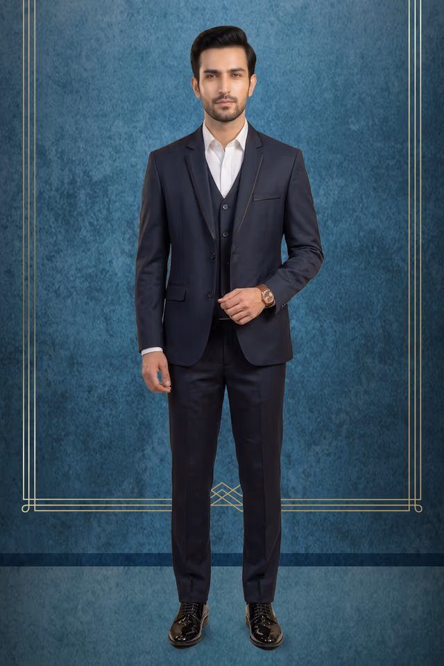 Blue Formal Suit Set — rent in Calicut