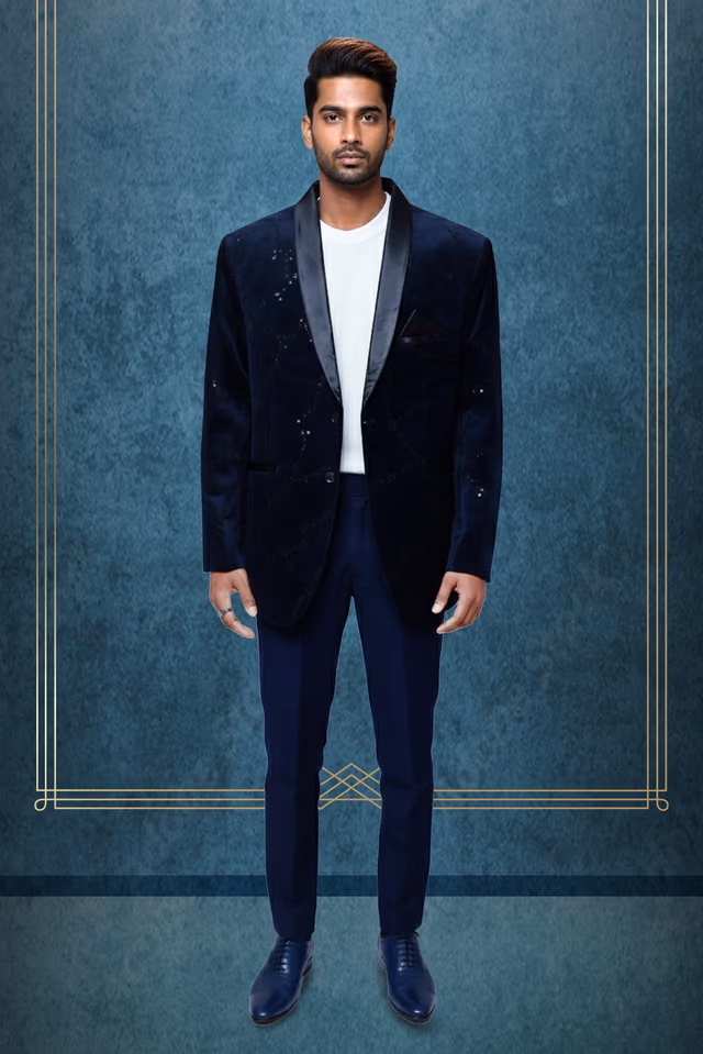 Sequenced velevet blazer for mens — rent in Bangalore