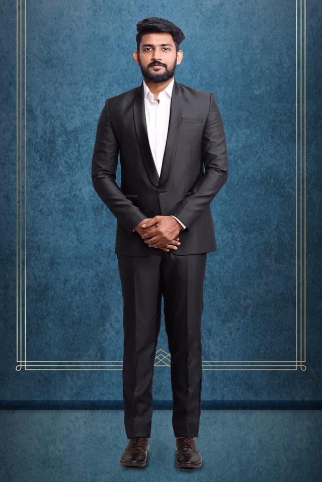 Black Tuxido 2pcs Suit — rent in Calicut