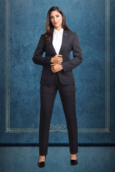 Corporate Style Single Button , Peak Lapel Suite With Formal Trousers — rent in Bangalore