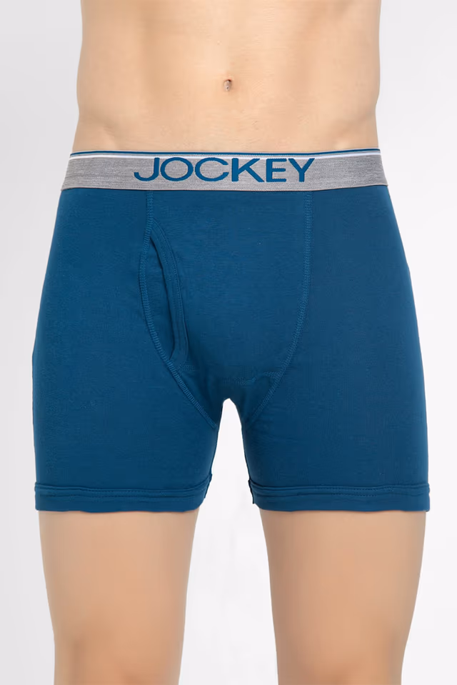 Men's Super Combed Cotton Rib Solid Boxer Brief with Ultra soft Waistband - Seaport Teal — view 1 of 7