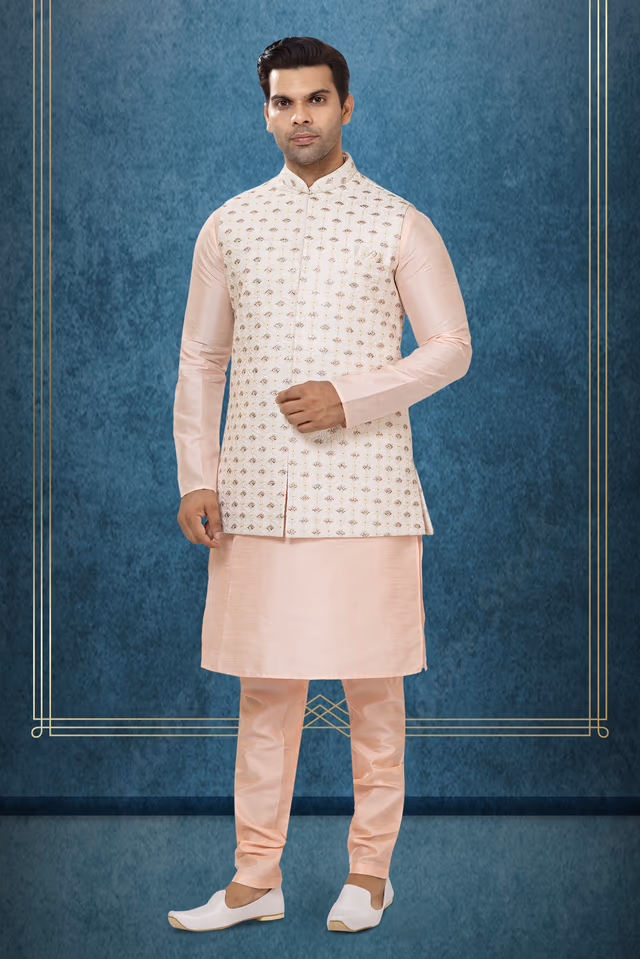 Delightful Kurta Modi Jacket Set — rent in Coimbatore