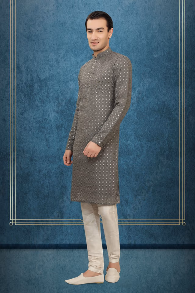 Exquisite Sangeet Kurta Pyjama — back view, rent in Coimbatore