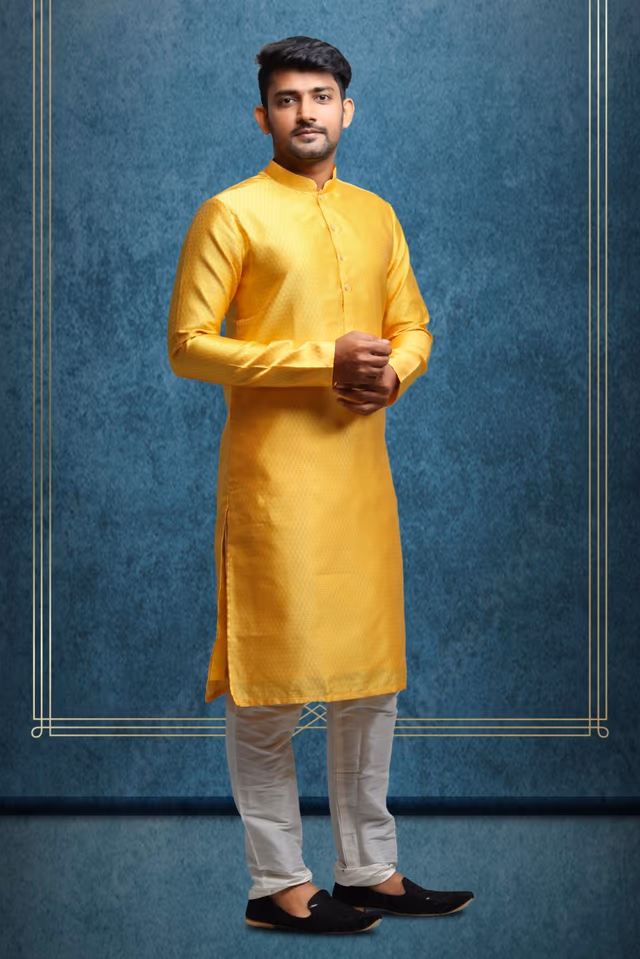 Graceful Kurta Pyjama — back view, rent in Bangalore