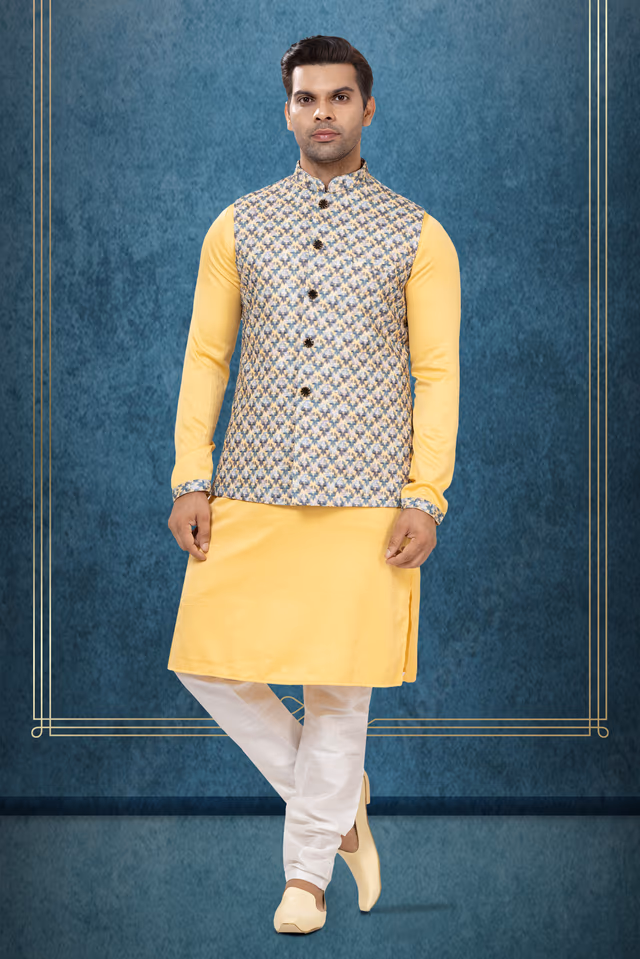 Radiant Kurta Modi Jacket Set — rent in Coimbatore