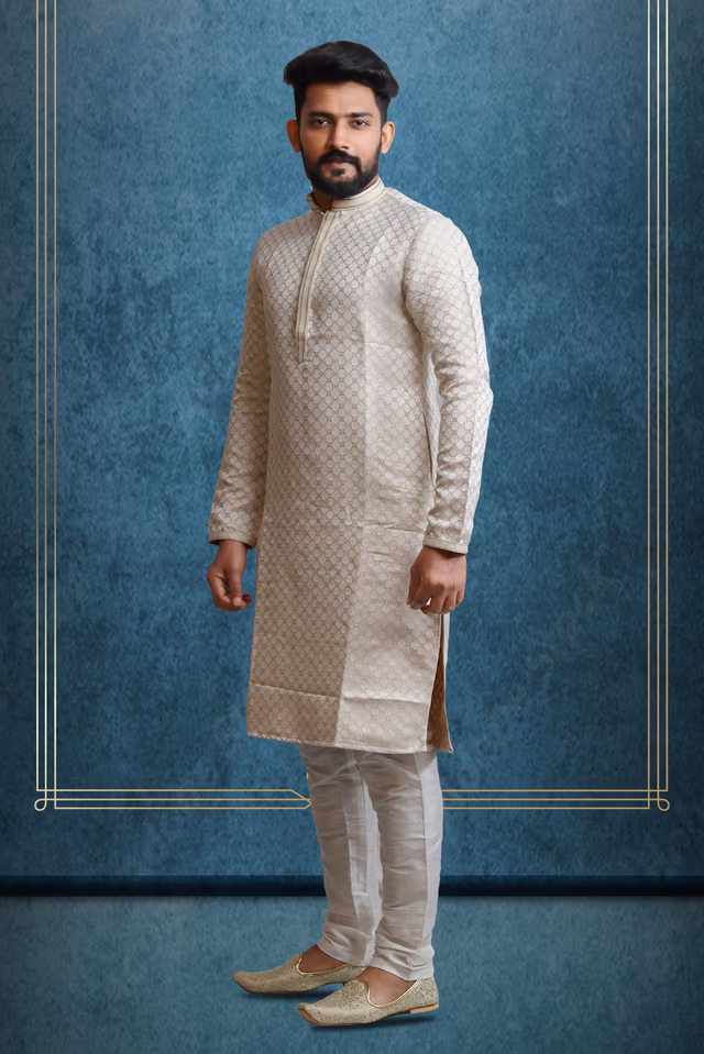 Regal Kurta Pyjama — back view, rent in Coimbatore