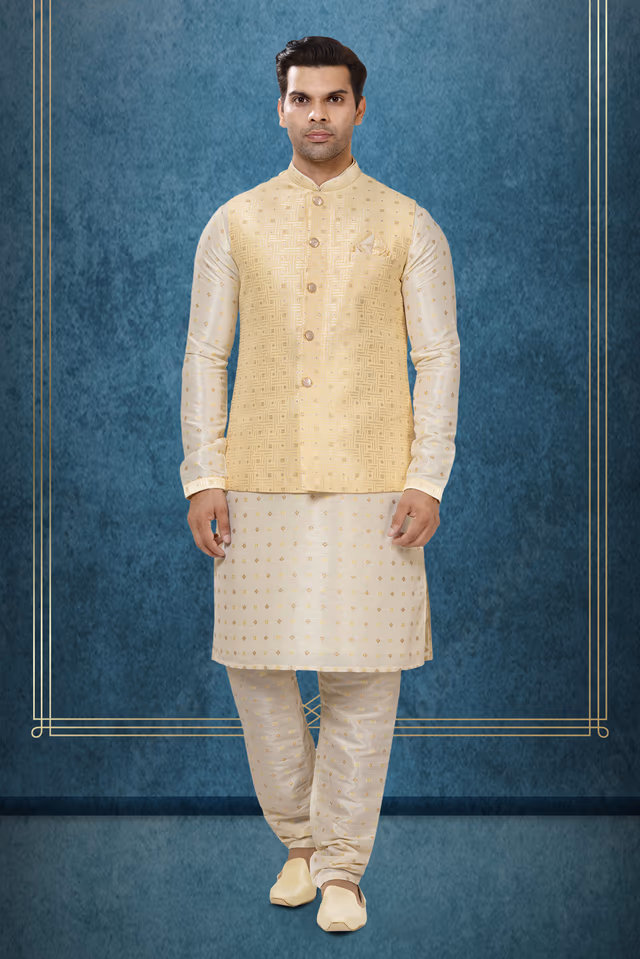 Spectacular Kurta Modi Jacket Set — rent in Coimbatore