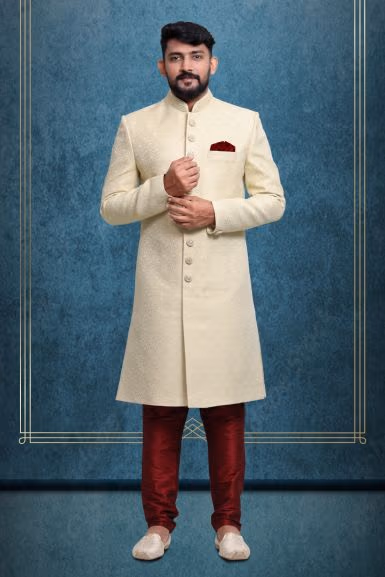 Light Sea Green Luxurious Classic Sherwani — rent in Bangalore