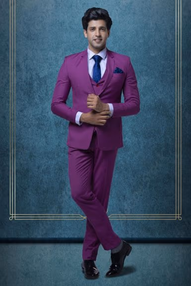 3 Pcs Suiting In Rose Pink 3Pc Suit — rent in Calicut