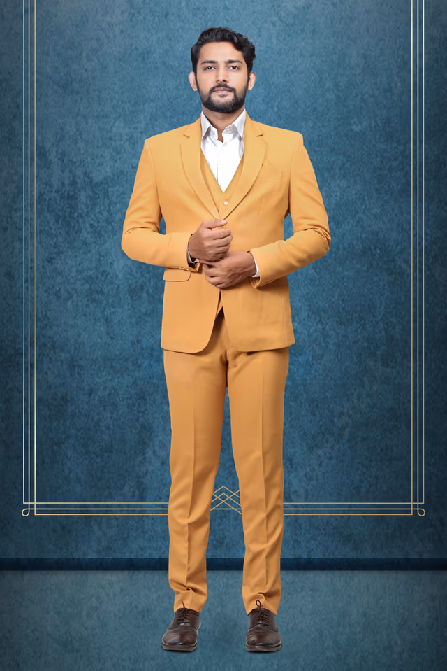 3 Piece Imported Fabric Burnt Orange Suit — rent in Coimbatore