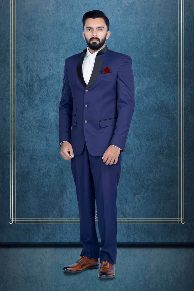 2 Pcs Imported Terry Rayon In Midnight Blue 2Pc Suit — rent in Calicut