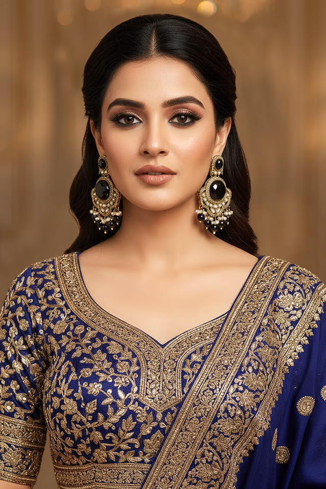 Authentic Jadau Style Kundan Earrings That Symbolize The Rich Cultural Legacy Of Ancient India — rent in Calicut
