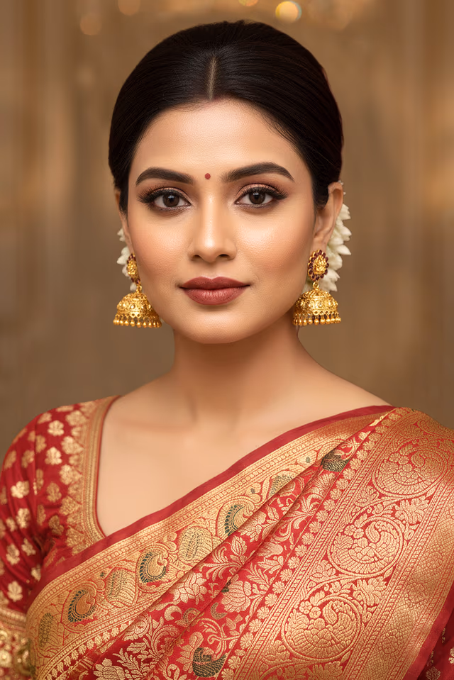 Radiant Antique Jhumkas With Tiny Golden Beads Swaying Gently With Your Every Movement — rent in Calicut