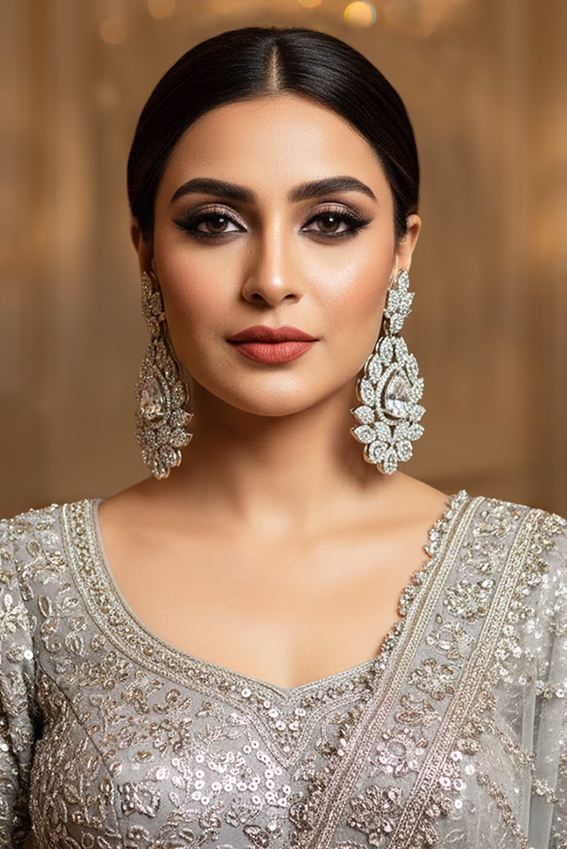 Regal Blossom Teardrop Earrings — rent in Kochi
