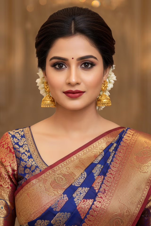 Sophisticated Ruby Encrusted Jhumkas Perfectly Suited For A Traditional And Elegant South Indian — rent in Calicut