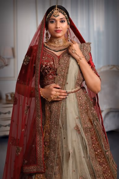 light mint Green & mustard yellow  combination embroidery lehenga — rent in Bangalore