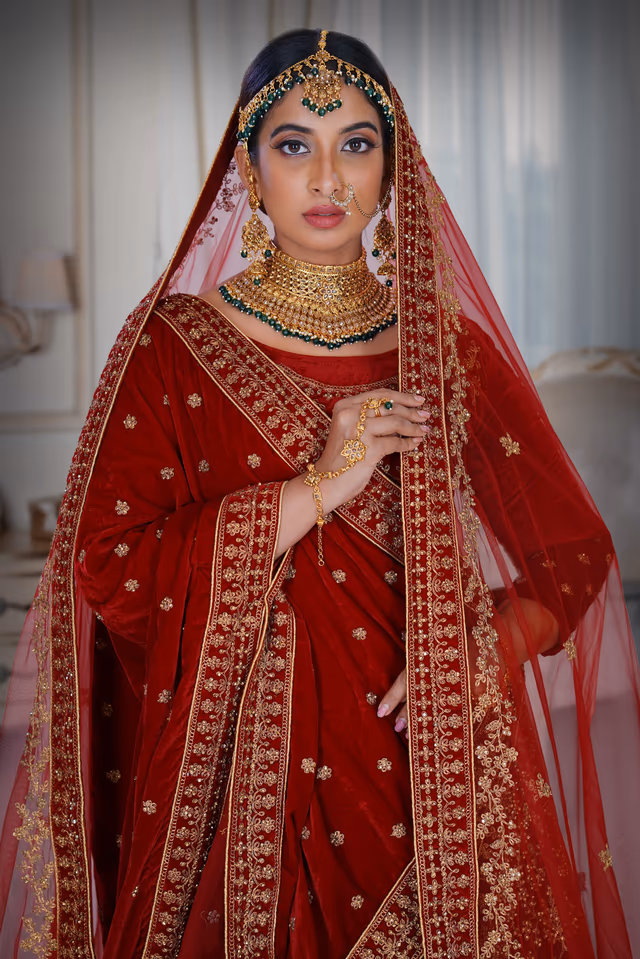 Maroon Lehenga — rent in Coimbatore