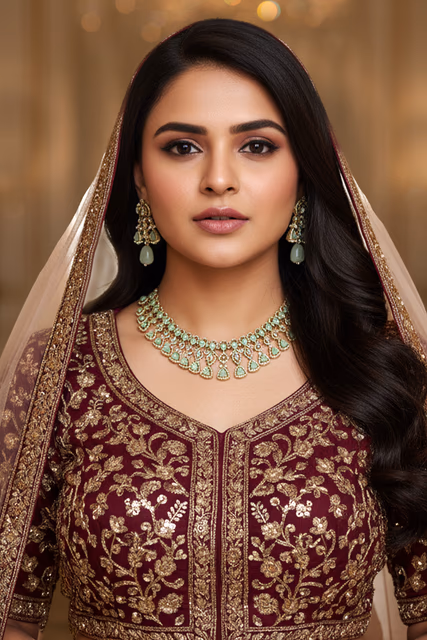 Aqua Bloom Kundan Necklace Set — rent in Kochi