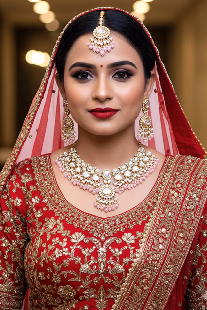Blush Pink Polki Bridal Choker Set — rent in Kochi