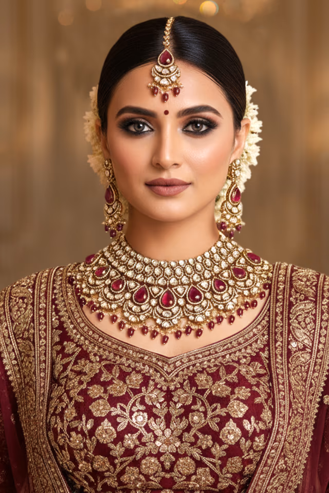 Choker Style Set Adorned With Square Polki And Pear Shaped Cabochons — rent in Calicut