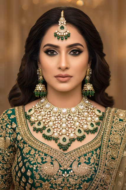 Traditional Craftsmanship Meets Modern Elegance In This Stunning Jewelry Set Perfect For Your Special Day — rent in Bangalore