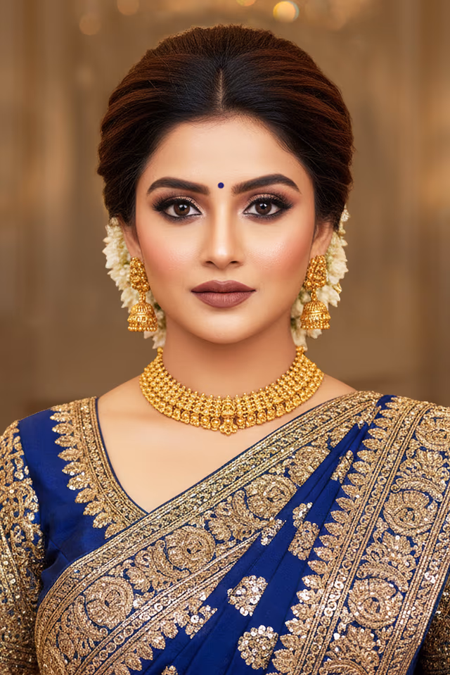Elaborate Gold Necklace Brings Regal Charm Through Detailed Temple Engravings Adding Splendid Grandeur To… — rent in Calicut