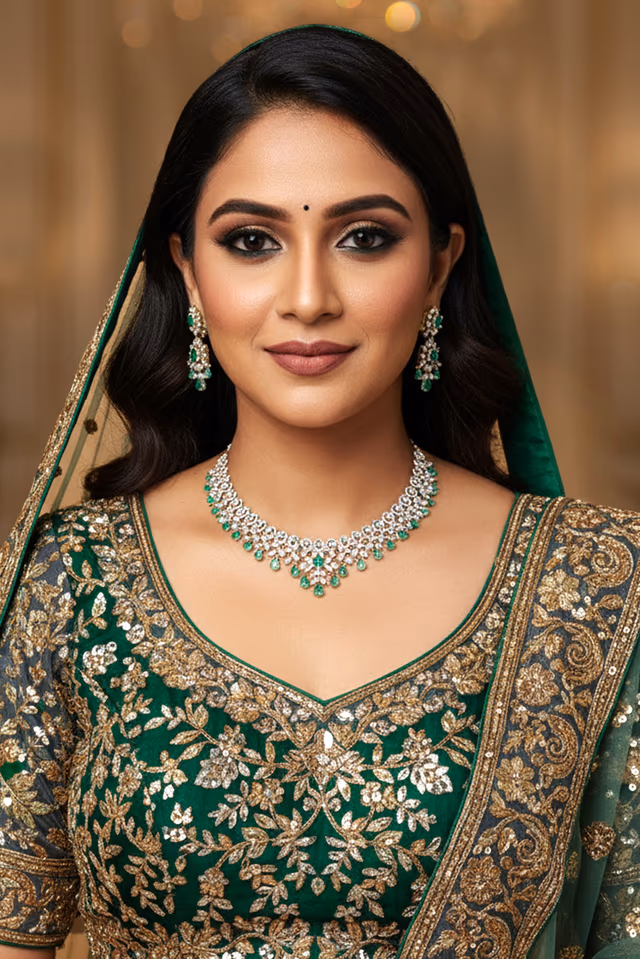 Emerald Mist Choker Set — rent in Kochi