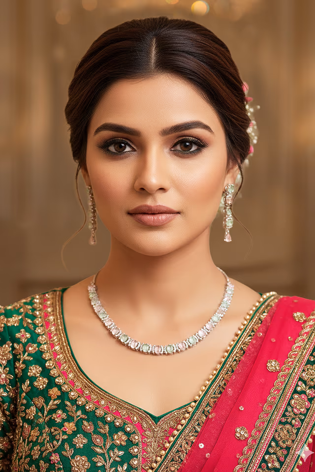 Ethereal Pastel Elegance Necklace Set — rent in Kochi