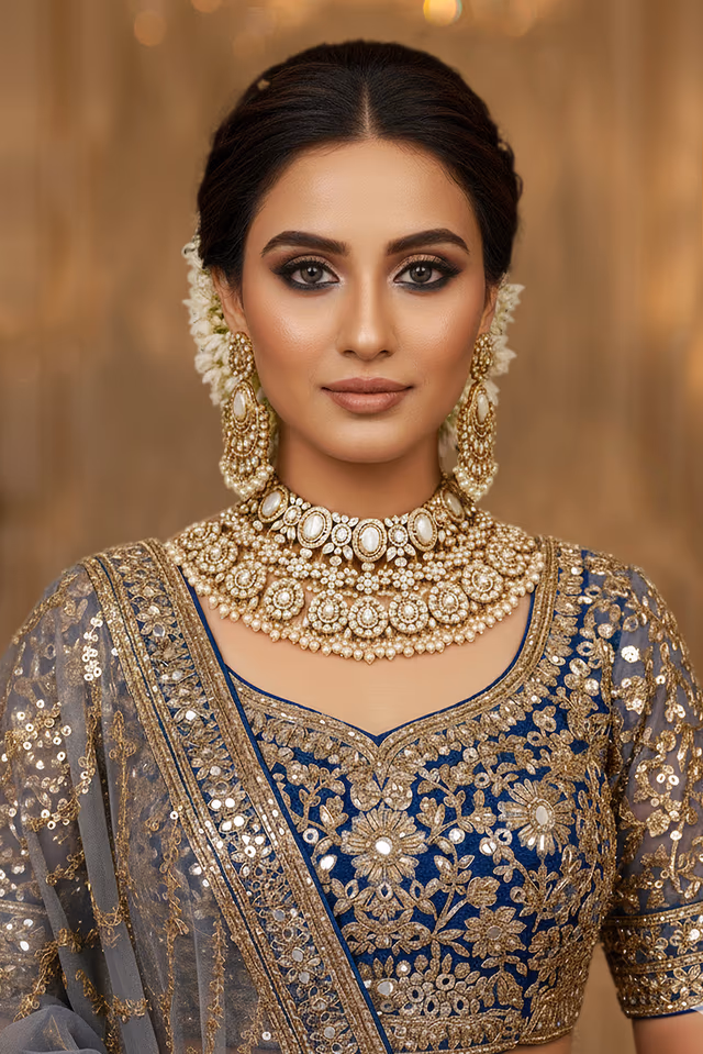 Exquisite Diamond Look Choker Set With Pearls. — rent in Coimbatore