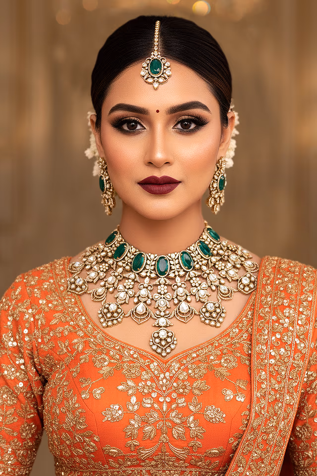 Exquisite Emerald Jewellery Features Polki Detailing And Rich Design Offering Regal Sophistication — rent in Calicut