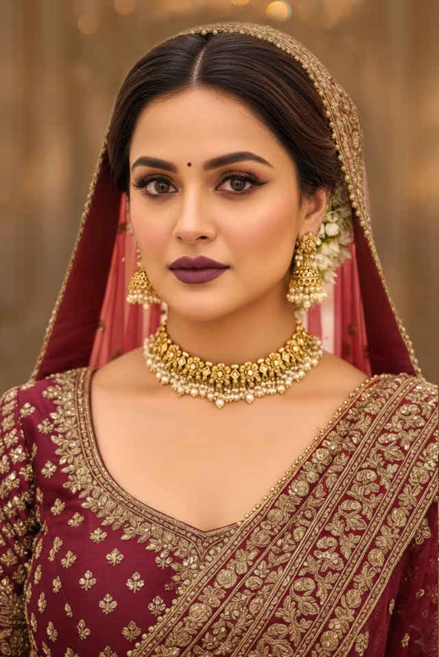 Floral Pearl Choker Necklace Set — rent in Kochi