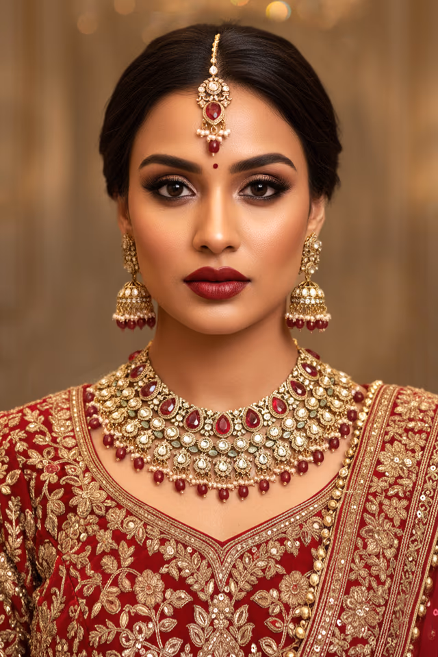 Gorgeous Heavy Bridal Choker Showcasing Square And Tear Drop Shaped Gemstones With Dazzling White Cubic… — rent in Calicut