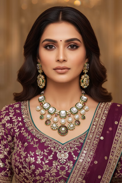 Gorgeous Festive Season Necklace Set That Combines Traditional Artistry With A Modern Elegant Touch — rent in Bangalore