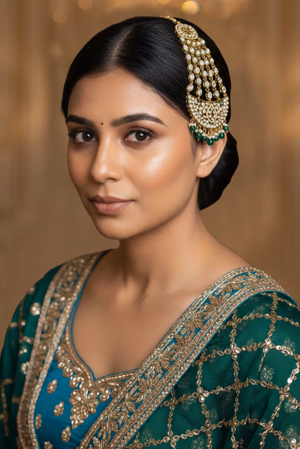 Gorgeous Festive Season Necklace Set That Combines Traditional Artistry With A Modern… — back view, rent in Bangalore