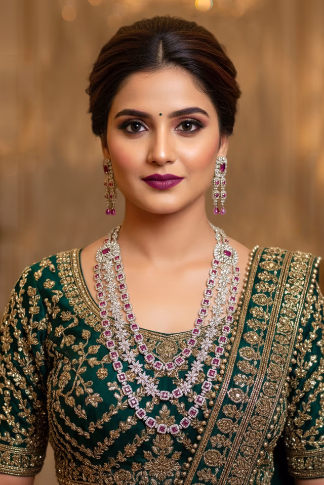 Gorgeous Party Wear Jewelry With Intricate Rhodium Plating Detail. — rent in Coimbatore