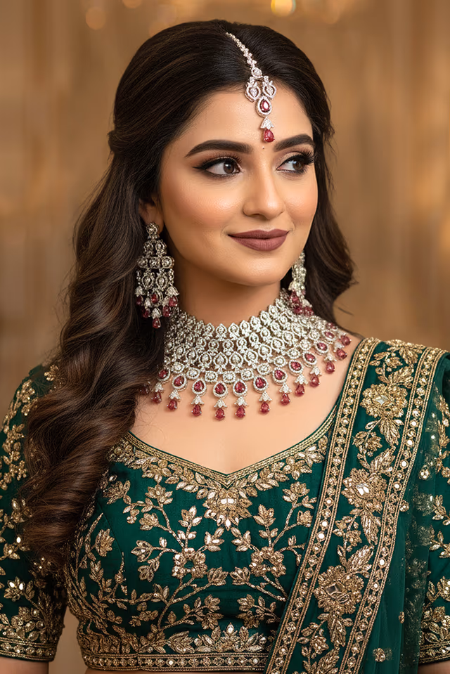 Gorgeous Party Wear Jewelry With Intricate Rhodium Plating Detail — rent in Coimbatore