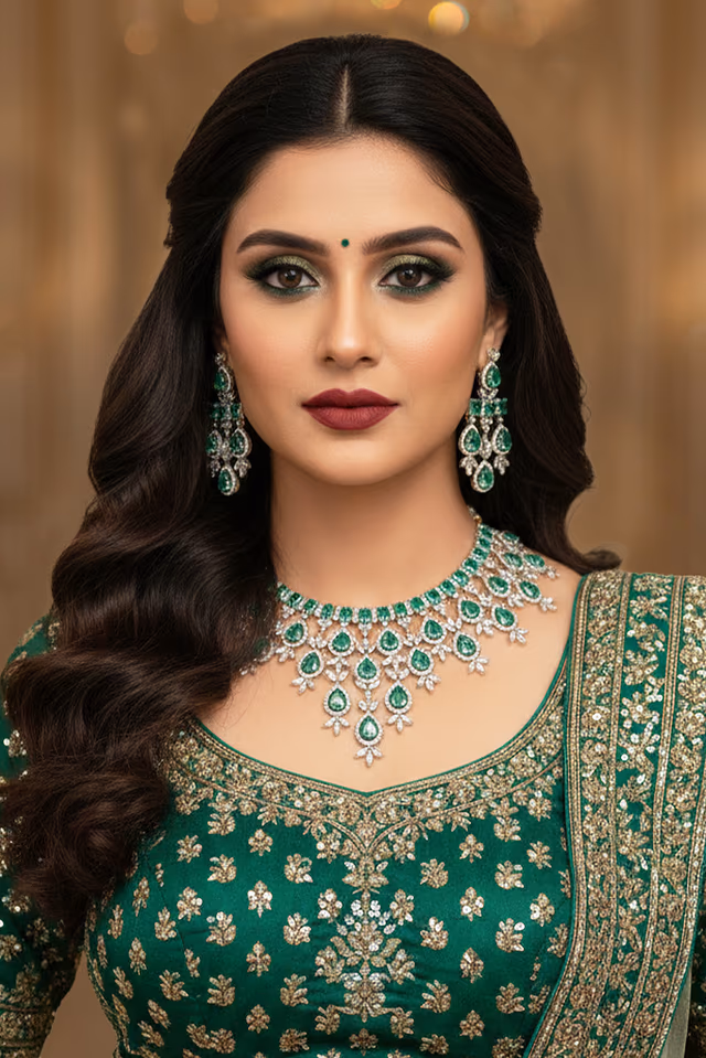 Gorgeous SilverAnd Sea Blue Diamond Set Enhances Bridal Looks With Stunning Shine And Graceful Detailing — rent in Calicut