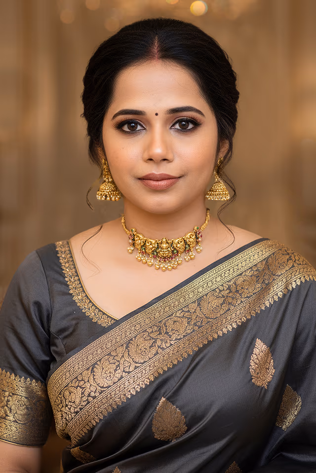 Graceful Lakshmi Temple Choker Necklace Set — rent in Kochi