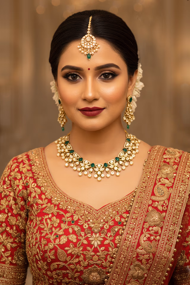 Green And White Stone Embellished Majestic Choker Set With Beautiful Earrings — rent in Coimbatore
