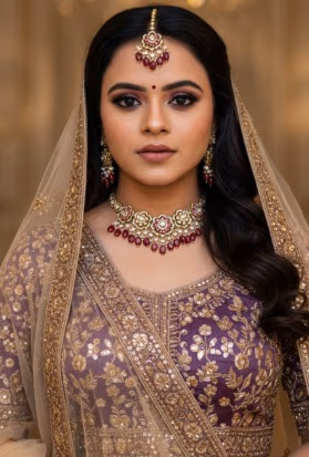 Gulnaar Ruby Floral Kundan Set — rent in Kochi