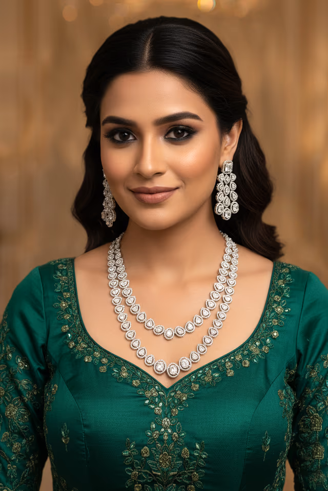 High Fashion Statement Choker With Delicate Clear Stone Embellishment — rent in Coimbatore