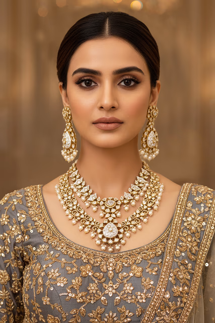 Intricate Filigree To Polished Beads Every Inch Of This Set Speaks Of True Luxury — rent in Calicut