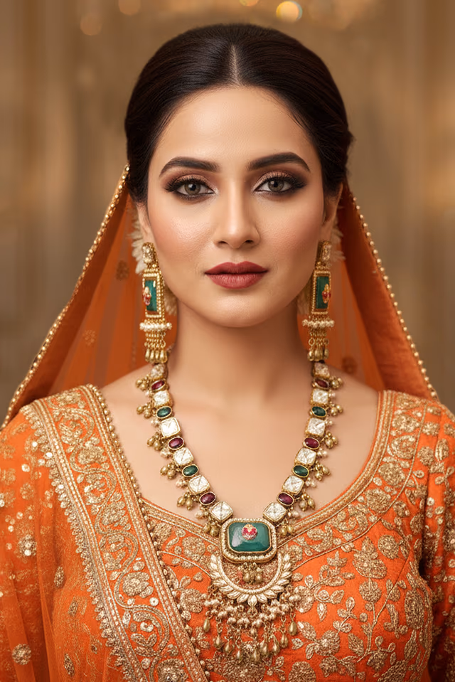 Intricately Crafted Regal Long Chain Outlined With Tiny Sparkling Diamond Simulants — rent in Calicut